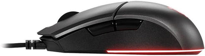 MSI CLUTCH GM11 Gaming Mouse - 5000 DPI Optical Sensor, Symmetrical, 10M+ Click OMRON Switches, 6-Buttons, 1ms Latency, RGB Mystic Light, 89g - Wired