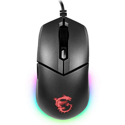 MSI CLUTCH GM11 Gaming Mouse - 5000 DPI Optical Sensor, Symmetrical, 10M+ Click OMRON Switches, 6-Buttons, 1ms Latency, RGB Mystic Light, 89g - Wired