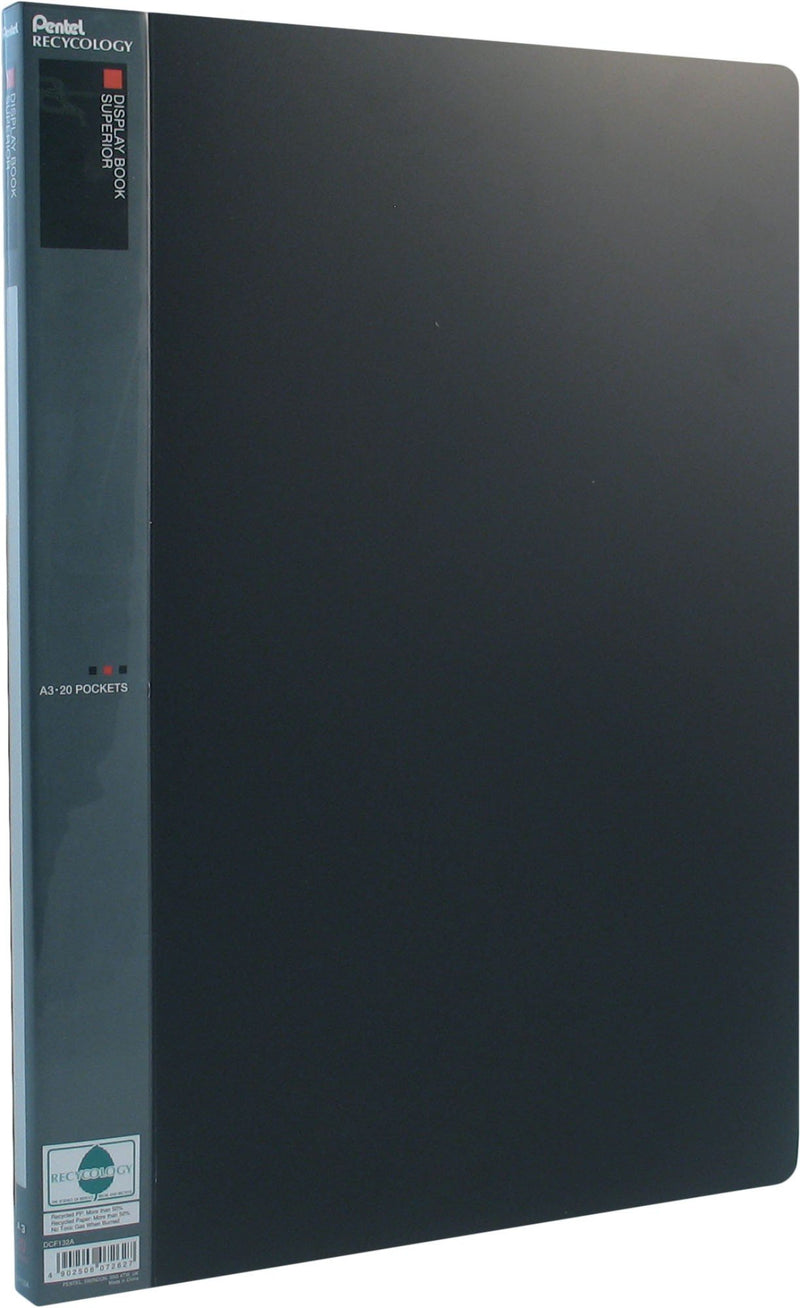 Pentel DCF132A A3 Superior 20-Pocket Display Book - Black