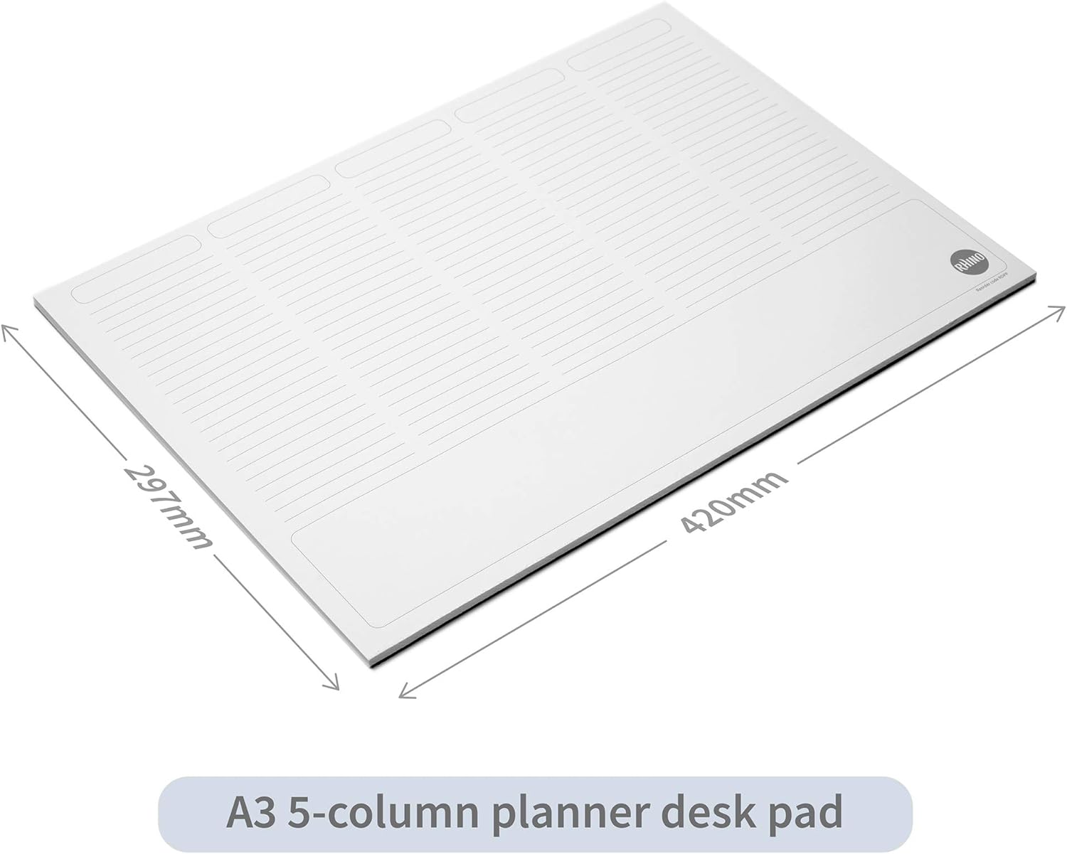 RHINO Stationery A3 Desk Pad | 5 Column Planner | A3 Desk Pad Paper | 90gsm FSC Paper | Desk Accessories | 50 Sheets | Desk Notepad