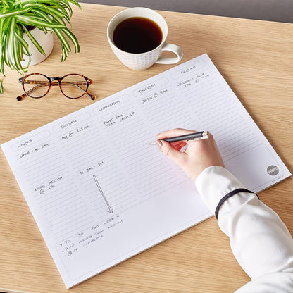 RHINO Stationery A3 Desk Pad | 5 Column Planner | A3 Desk Pad Paper | 90gsm FSC Paper | Desk Accessories | 50 Sheets | Desk Notepad