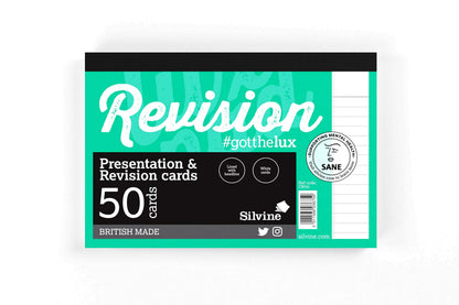 Luxpad A6 Gluebound Revision & Presentation Cards - White. 50 Lined Cards Per Pad (6x4"