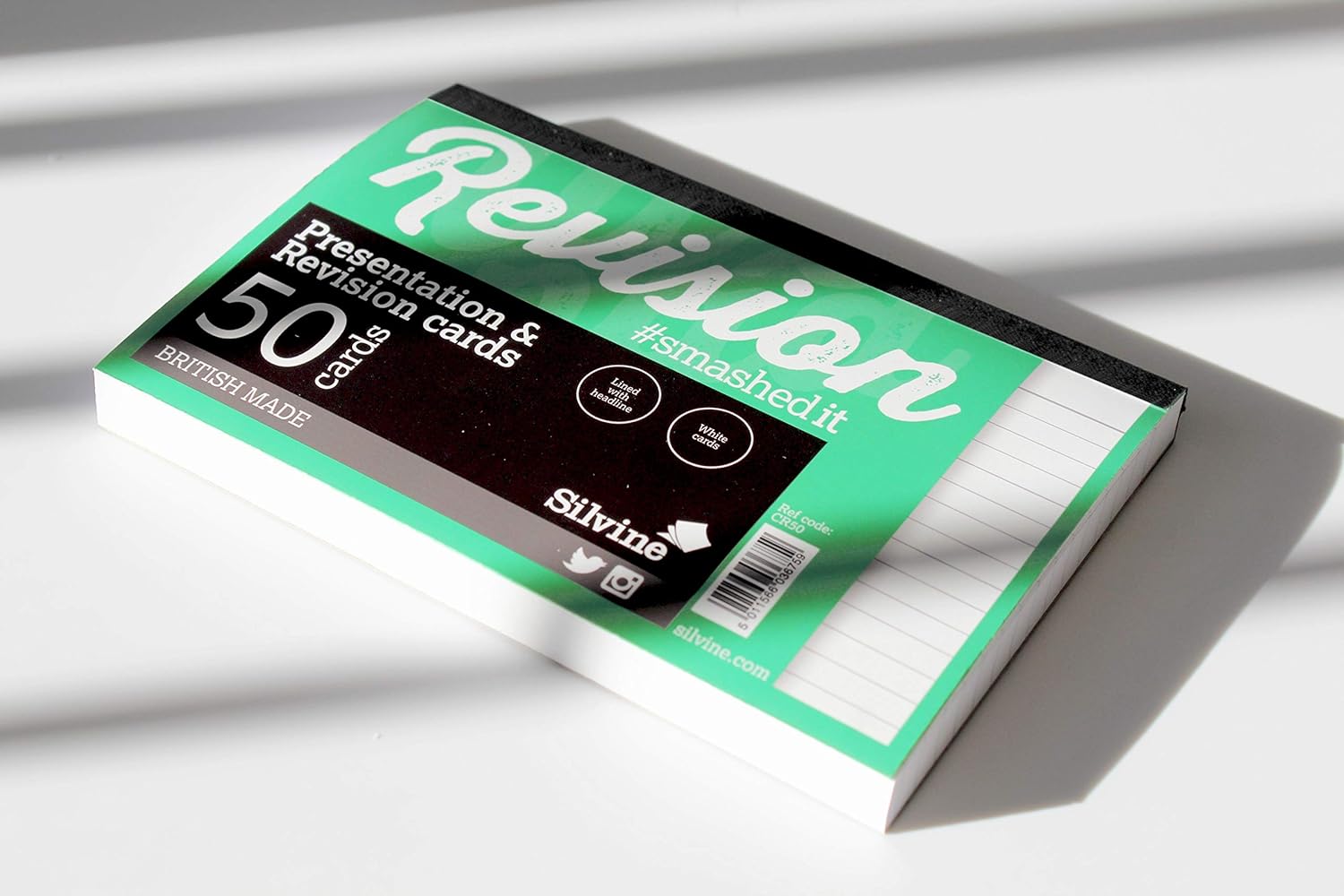Luxpad A6 Gluebound Revision & Presentation Cards - White. 50 Lined Cards Per Pad (6x4"