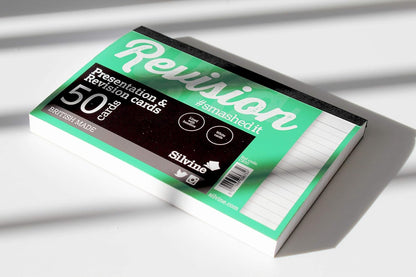 Luxpad A6 Gluebound Revision & Presentation Cards - White. 50 Lined Cards Per Pad (6x4"