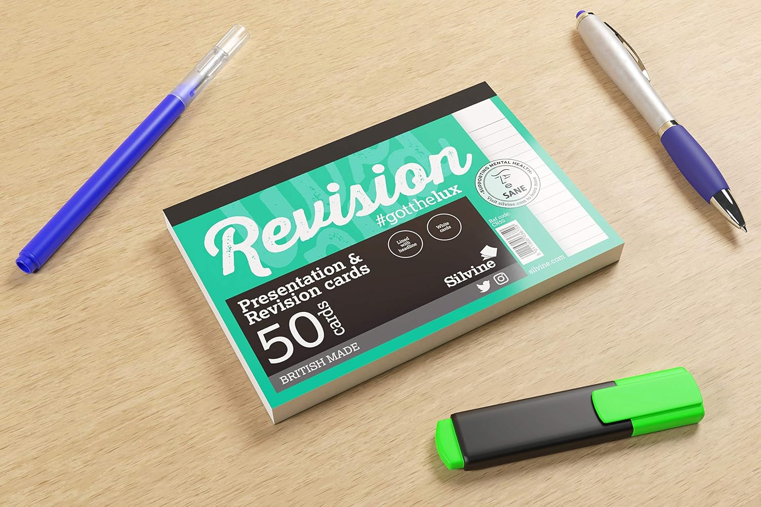 Luxpad A6 Gluebound Revision & Presentation Cards - White. 50 Lined Cards Per Pad (6x4"