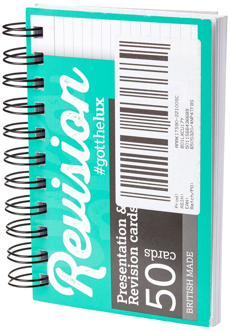 Silvine 152 x 102 mm Twin Wire Revision Note Card - Assorted Colours (Pack of 50