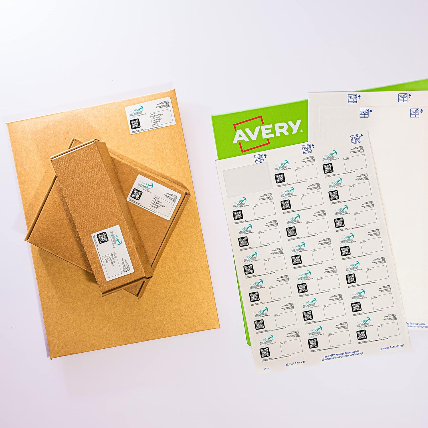 Avery LR4761-15 - Etiquetas recicladas (61 x 192 mm