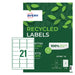 Avery LR4761-15 - Etiquetas recicladas (61 x 192 mm