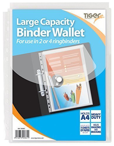 A4+ Large Capacity Heavy Duty Expanding Punched Pocket Wallet