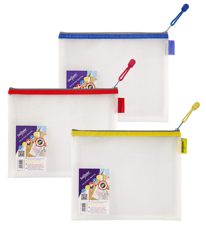Snopake A5 Heavy Duty EVA Mesh Zippa-Bag  255 x 205 mm - Transparent/Assorted