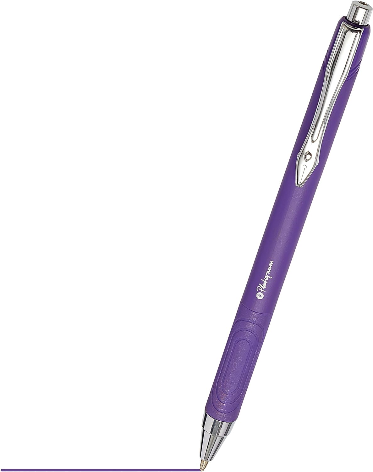 Platignum Tixx Purple Ballpoint Pen  Soft Grip Barrel with Hybrid Gel Ink for Smudge-Free and Ultra-Smooth Writing