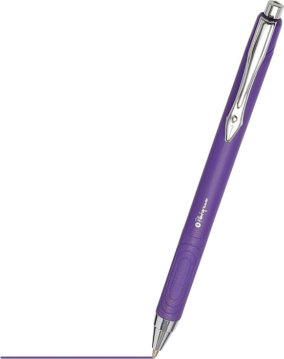 Platignum Tixx Purple Ballpoint Pen  Soft Grip Barrel with Hybrid Gel Ink for Smudge-Free and Ultra-Smooth Writing