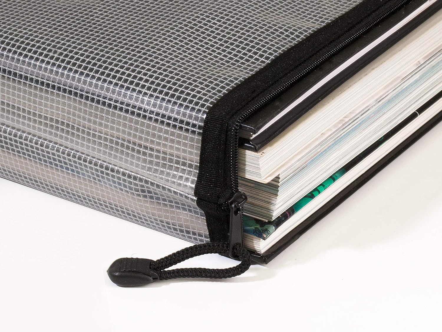 Snopake Foolscap High Capacity EVA Mesh Zippa-Bag  360 x 275 mm - Transparent/Black