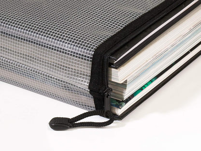 Snopake Foolscap High Capacity EVA Mesh Zippa-Bag  360 x 275 mm - Transparent/Black