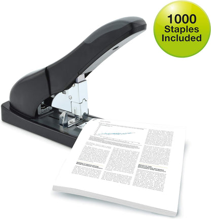 Rapesco 1550 ECO HD-140 Heavy Duty Stapler with 1000 x 923/12 mm Staples, 140 Sheet Capacity, Black