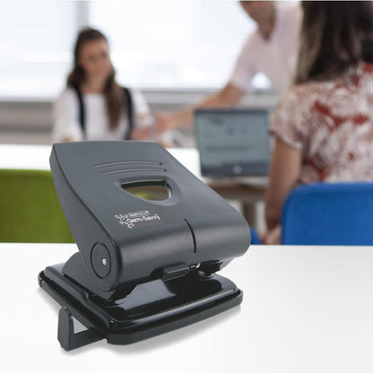 Rapesco PF827PB2 Germ-Savvy Antibacterial, 827-P 2-Hole Punch, 30 Sheet Capacity, Black