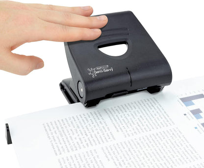 Rapesco PF827PB2 Germ-Savvy Antibacterial, 827-P 2-Hole Punch, 30 Sheet Capacity, Black 1 x 827-P Germ-Savvy Black