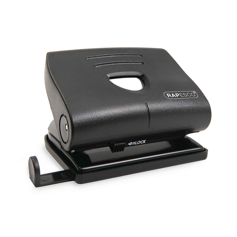 Rapesco PF8700B1 Germ-Savvy Antibacterial, 2-Hole Punch, 22 Sheet Capacity, Black Black Hole Punch