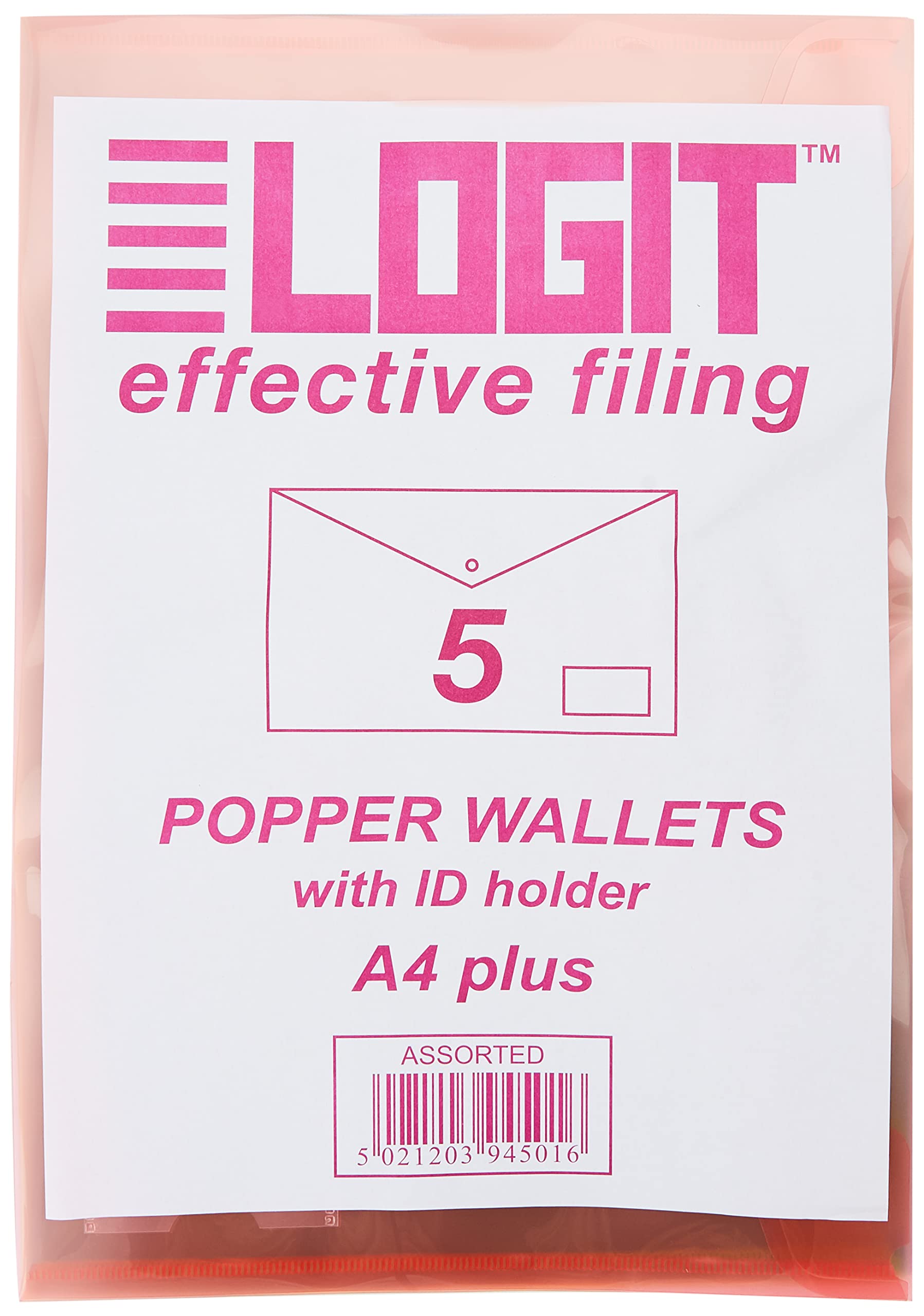 Hainenko 8811asst/1 Value Popper Wallet - Assorted Colours (Pack of 5