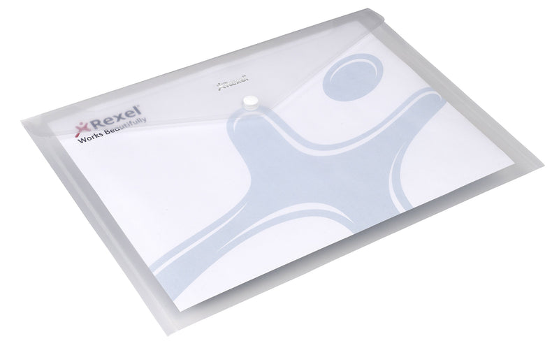Rexel Ice Popper Wallets A4 Clear Landscape Folder (Pack Size 5