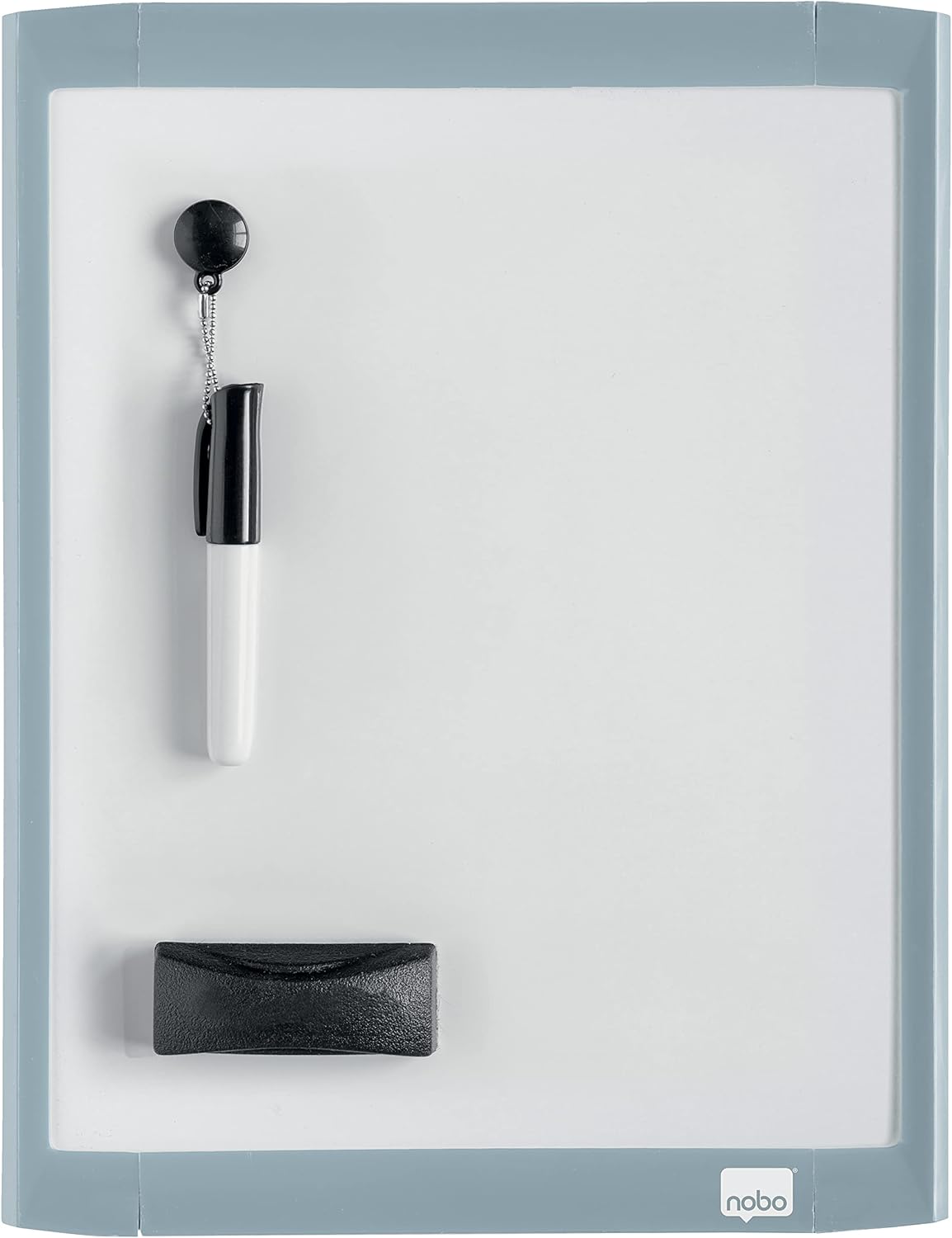 Nobo Mini Magnetic Whiteboard With Coloured Frame, Dry Wipe, Wall Mountable, Includes Whiteboard Pen, Magnets, Eraser & Foam Adhesive Mounting Pads, 216 x 280 mm, 1915625