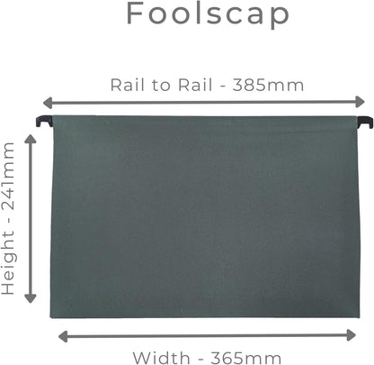 Cathedral Suspension files foolscap, Green , Pack of 10,FS10