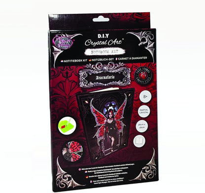 Craft Buddy Crystal Art Aracnafaria, Crystal Art Notebook Anne Stokes, Multicoloured, 26x18