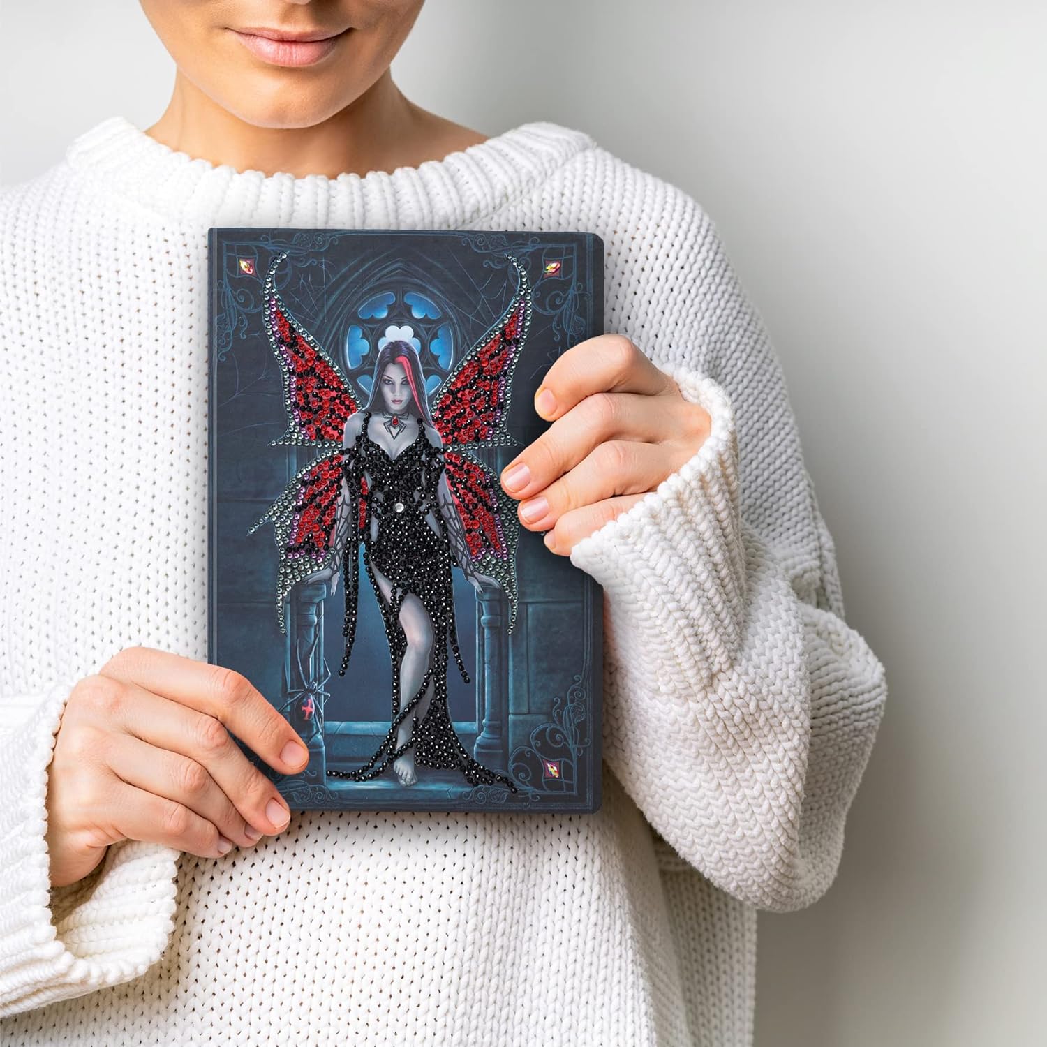 Craft Buddy Crystal Art Aracnafaria, Crystal Art Notebook Anne Stokes, Multicoloured, 26x18