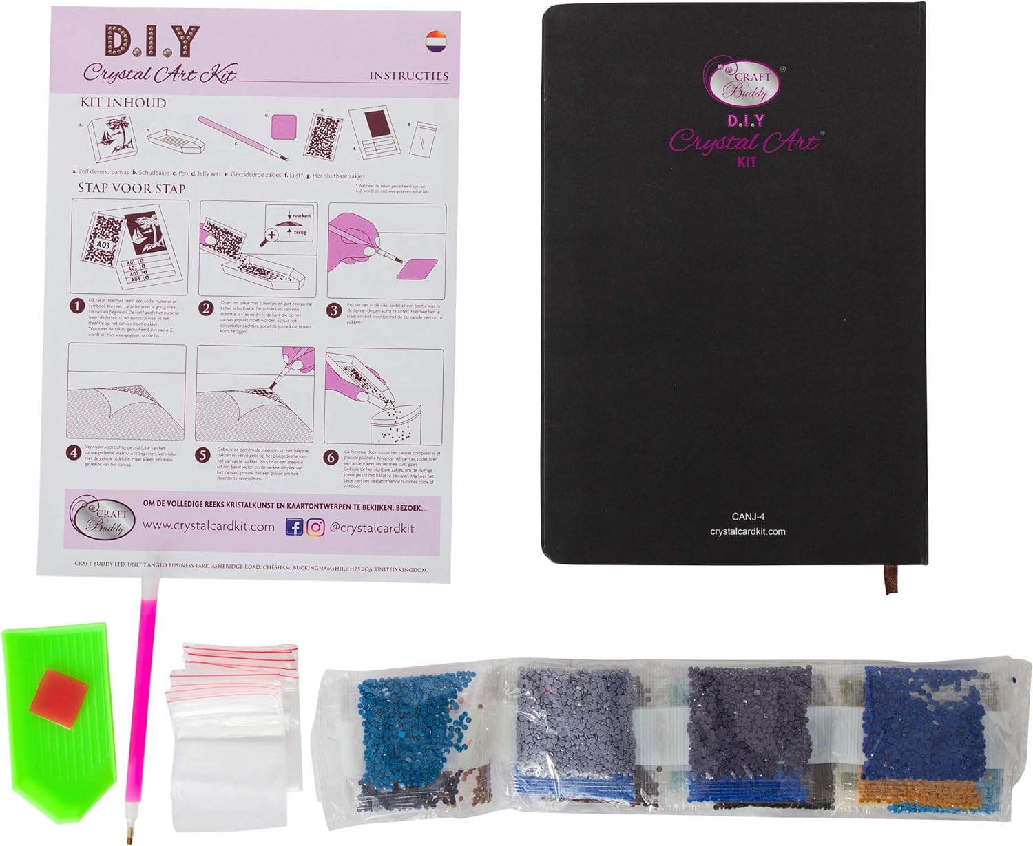 Craft Buddy Crystal Art Aracnafaria, Crystal Art Notebook Anne Stokes, Multicoloured, 26x18