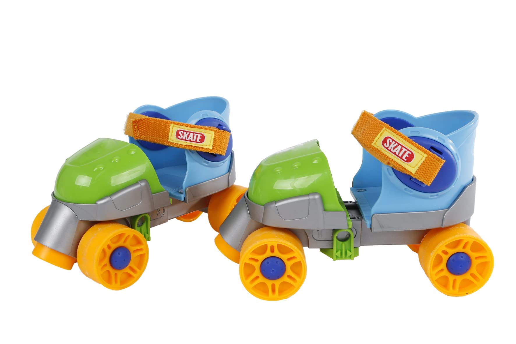 Kids Globe 720523 Roller Skates Blue/Green (Size Adjustable 24-30, Inline Skates for Children, Skates with Learning Aid), Size