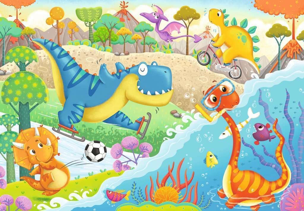 Ravensburger Kinderpuzzle - Lieblingsdinos- 2x12 Teile Puzzle für Kinder ab 3 Jahren