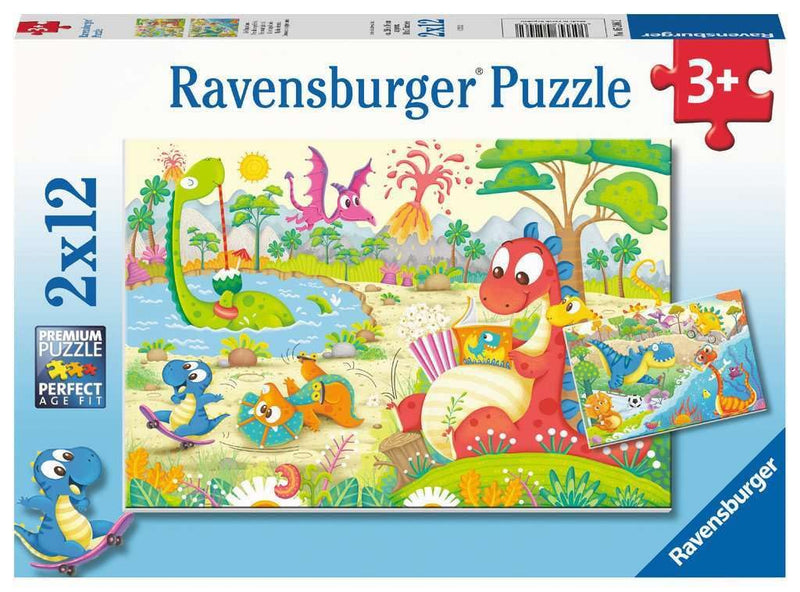 Ravensburger Kinderpuzzle - Lieblingsdinos- 2x12 Teile Puzzle für Kinder ab 3 Jahren