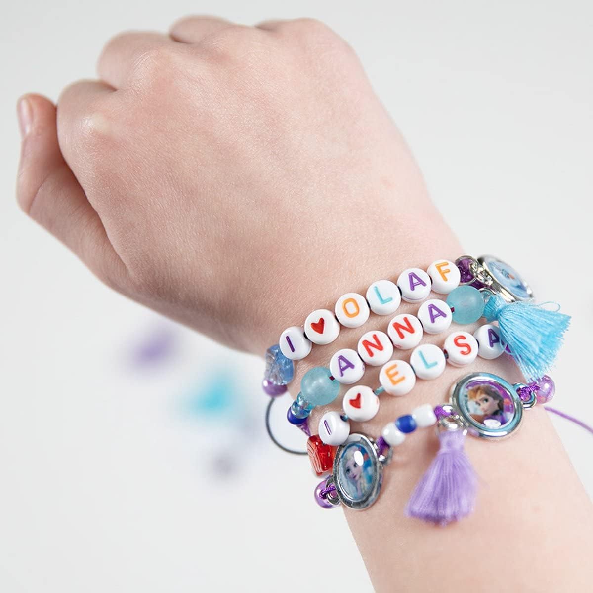 Totum 681460 Letter Bracelets Making with Anna, Elsa & Olaf Motifs and Colourful Letter Beads, Gift for Girls from 4 Years