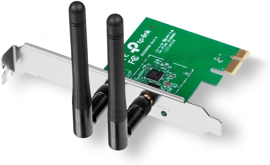 TP-Link 300 Mbps Wireless N PCI Express Adapter, PCIe Network Interface Card for Desktop, Low-Profile Bracket Included, Supports Windows 10/8.1/8/7 & Linux,Black (TL-WN881ND