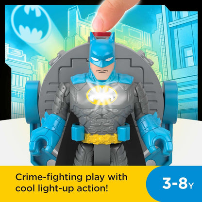 Fisher Price Imaginext DC Super Friends Gotham City Jail Recharged & Imaginext DC Super Friends Bat-Tech Bat-Signal Multipack, figure set of 4 characters with lights and accessories for kids ages 3+ +