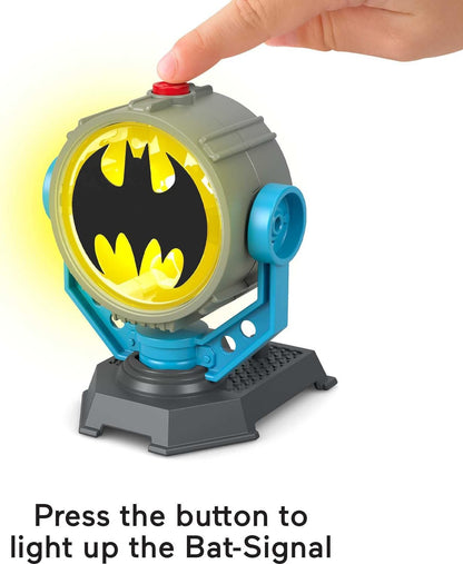 Fisher Price Imaginext DC Super Friends Gotham City Jail Recharged & Imaginext DC Super Friends Bat-Tech Bat-Signal Multipack, figure set of 4 characters with lights and accessories for kids ages 3+ +