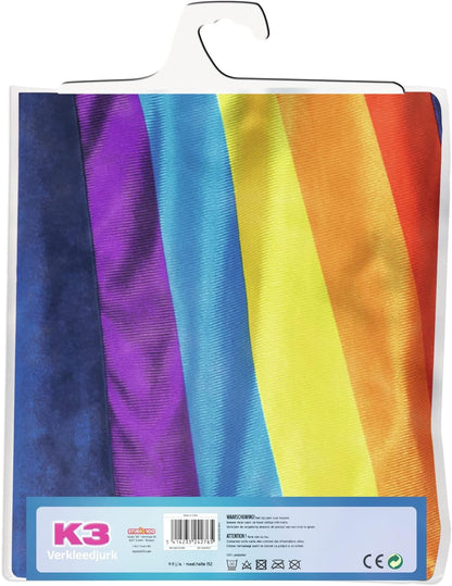 Unbekannt MEK3B2000180 K3 Costumes Dress 9/11 Years Size, Dark Blue with Rainbow, Maat 152