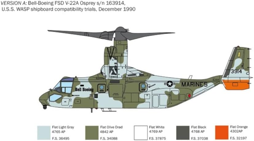 Italeri 37194 Tamiya 1/72 Airplane Series No. 1463 US Army V-22A Male Play Plastic Model