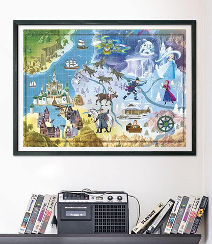 Clementoni 39666 1000pcs 2 Disney Maps Frozen 1000 Pieces, Made in Italy, Jigsaw Puzzle for Adults, Multicolor, Medium