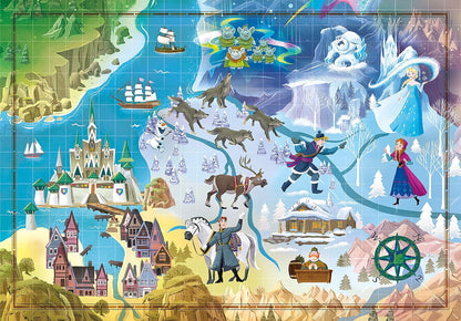 Clementoni 39666 1000pcs 2 Disney Maps Frozen 1000 Pieces, Made in Italy, Jigsaw Puzzle for Adults, Multicolor, Medium