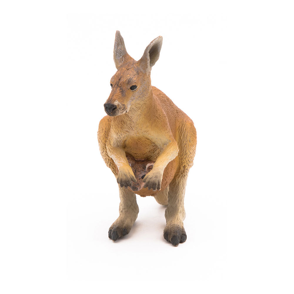 PAPO Wild Animal Kingdom Kangaroo with Joey Toy Figure, Brown (50188)