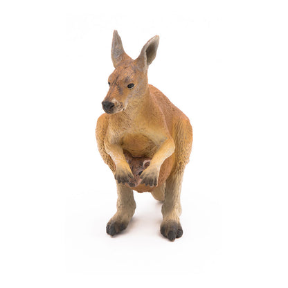 PAPO Wild Animal Kingdom Kangaroo with Joey Toy Figure, Brown (50188)