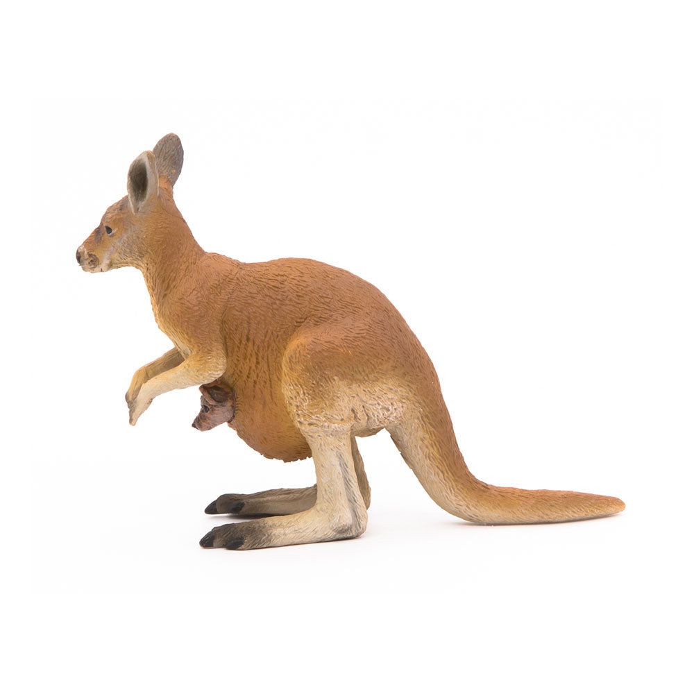 PAPO Wild Animal Kingdom Kangaroo with Joey Toy Figure, Brown (50188)