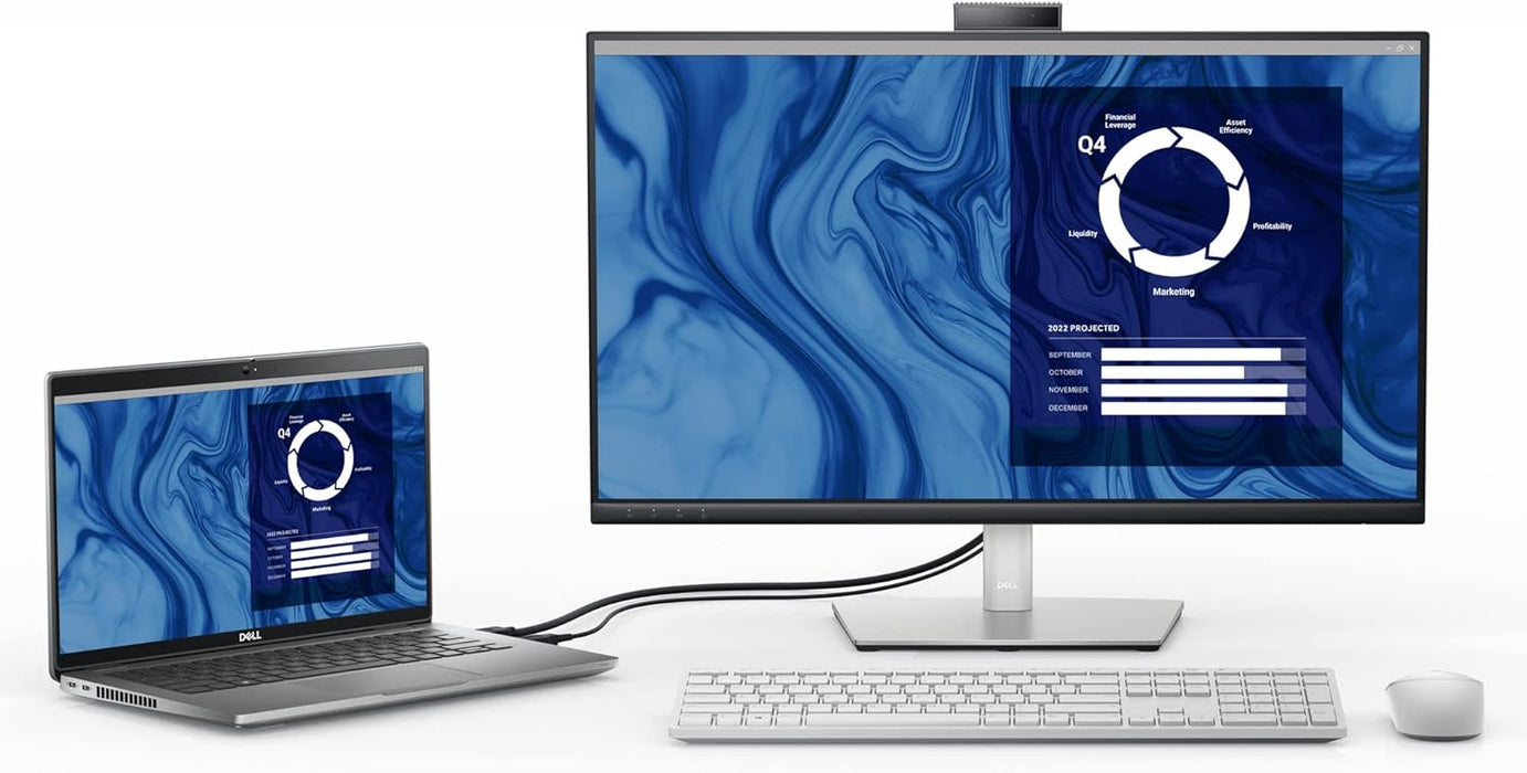 Dell KM5221W Pro Wireless Keyboard and Mouse Set, UK (QWERTY), 2.4GHz, 128-bit AES Encryption, 4000dpi, White