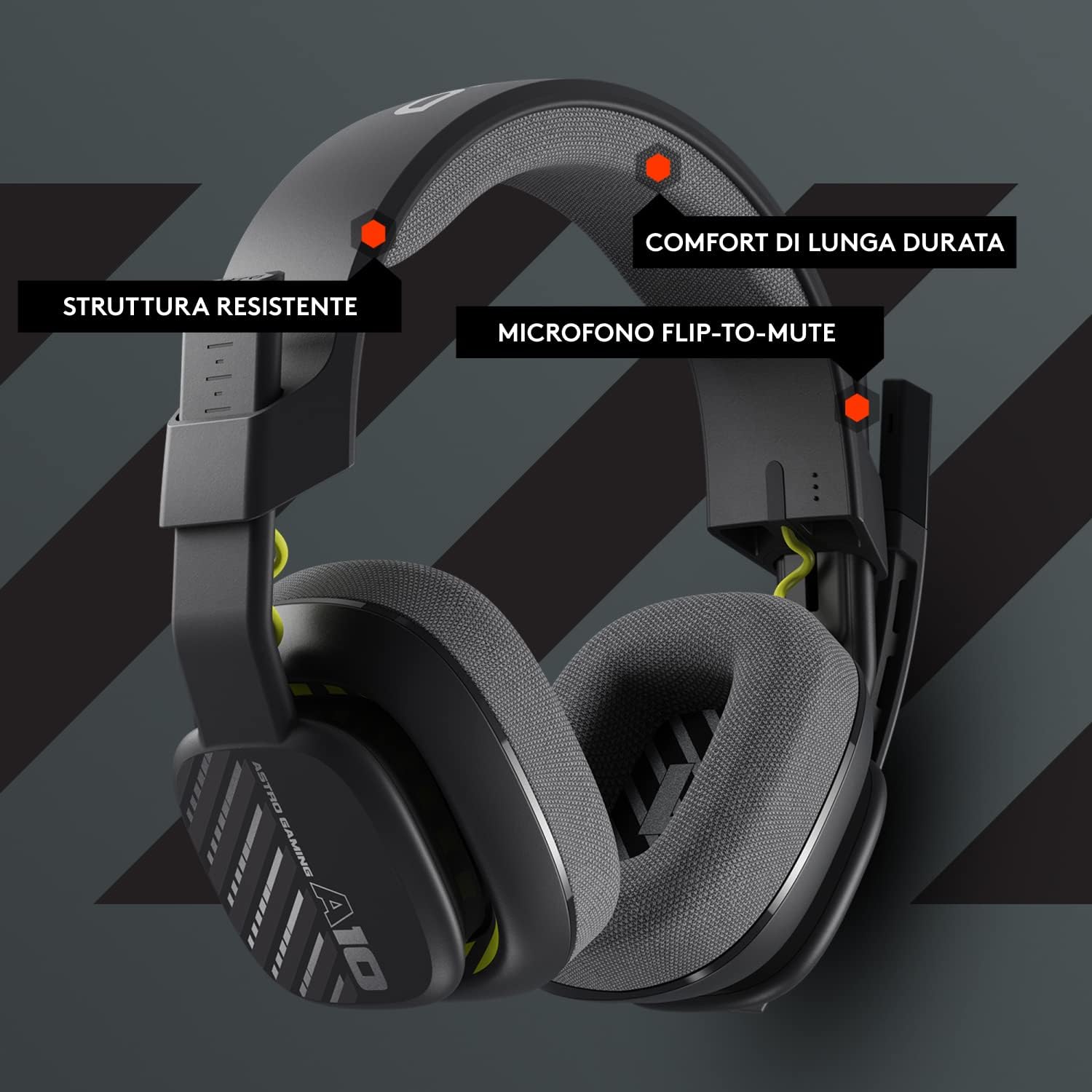 ASTRO A10 Gaming Headset Gen 2 Wired Headset, Over-ear Gaming Headphones, Lightweight, Flip-to-mute microphone, 32 mm drivers, Compatible with Xbox Series X|S, Xbox One, Nintendo Switch, PC - Black Bl