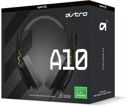 ASTRO A10 Gaming Headset Gen 2 Wired Headset, Over-ear Gaming Headphones, Lightweight, Flip-to-mute microphone, 32 mm drivers, Compatible with Xbox Series X|S, Xbox One, Nintendo Switch, PC - Black Bl
