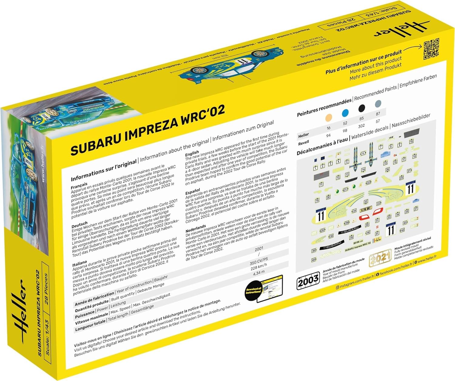 Heller - 1/43 Starter Kit Subaru Impreza Wrc`02