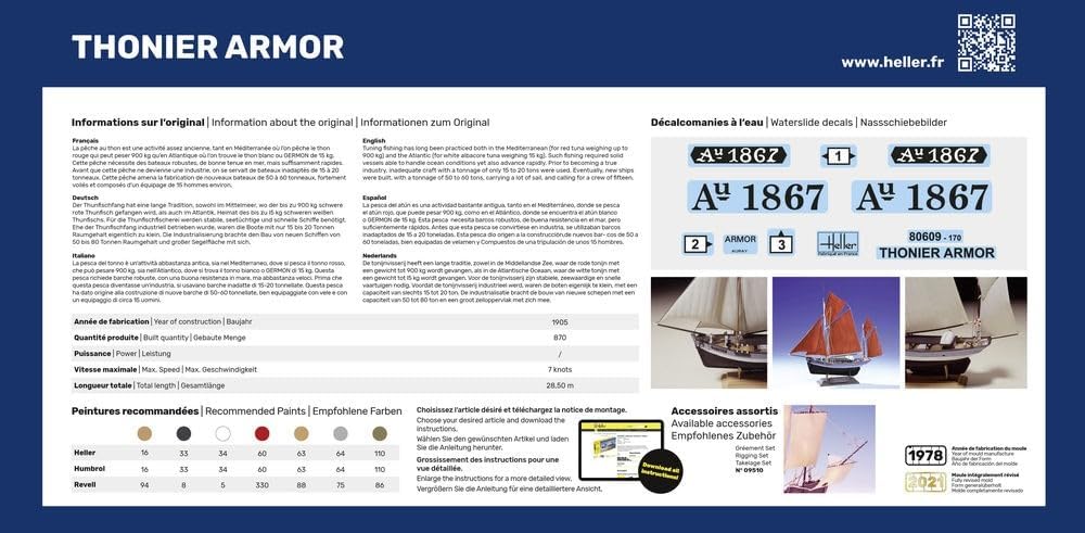 Heller 80609" Thonier Armor Plastic Model Kit, 1:125 Scale