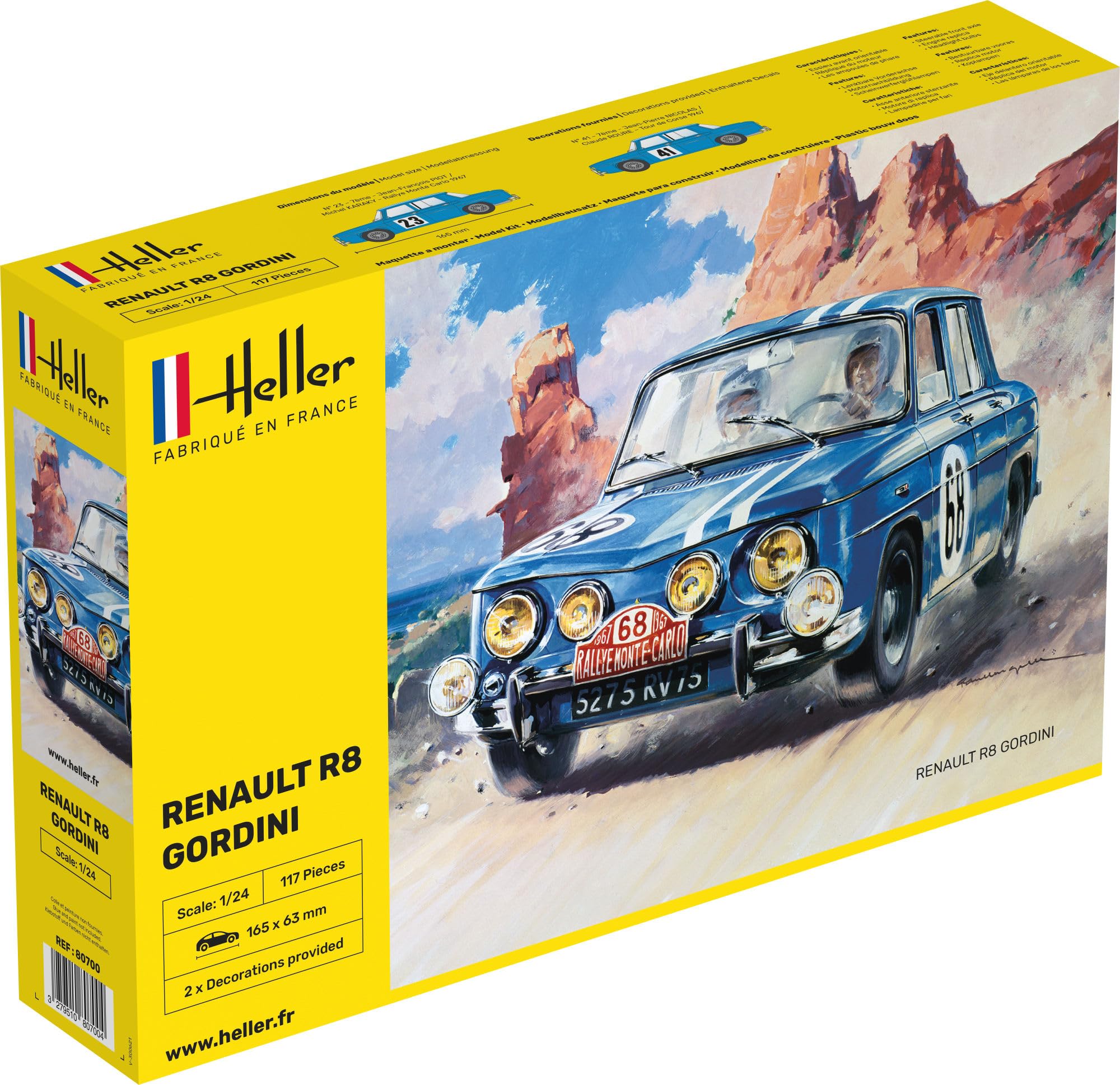 Heller- Renault R8 Gordini Maqueta, Color Gris, Mittel (80700