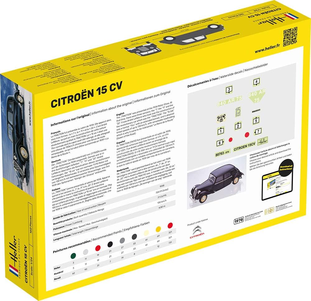 Heller 80763 model kit Citroën 15 CV